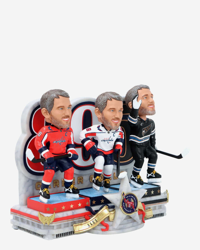 Alex Ovechkin Washington Capitals NHL All-Time Goals Leader Triple Bobblehead FOCO - FOCO.com