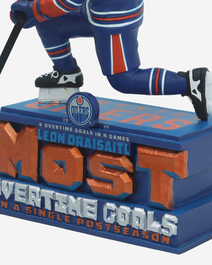 Leon Draisaitl Edmonton Oilers Single Postseason Overtime Goals Record Bobblehead FOCO - FOCO.com