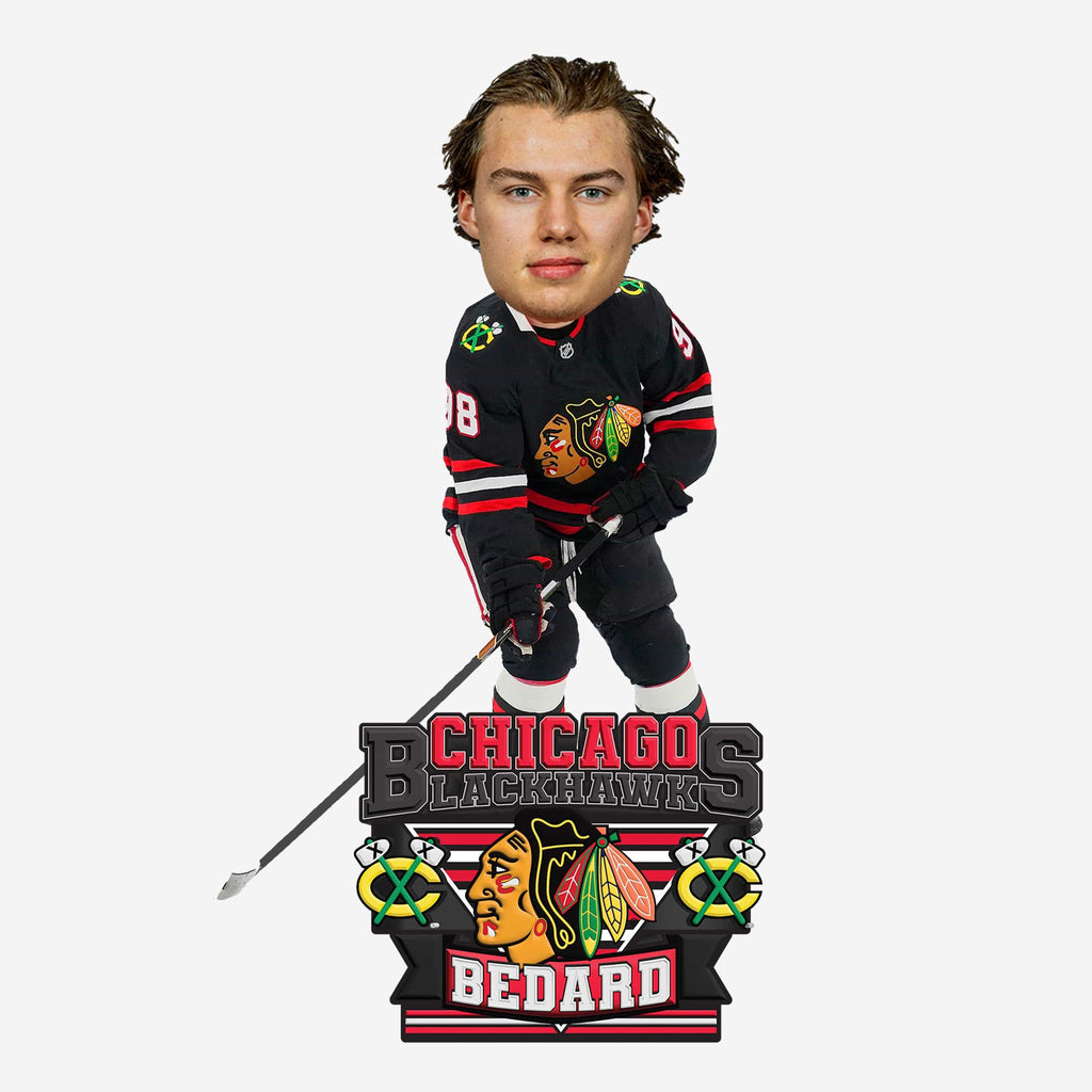 Connor Bedard Chicago Blackhawks Black Alternate Jersey Bobblehead FOCO - FOCO.com
