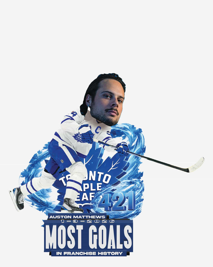 Auston Matthews Toronto Maple Leafs Most Goals In Franchise History Bobblehead FOCO - FOCO.com