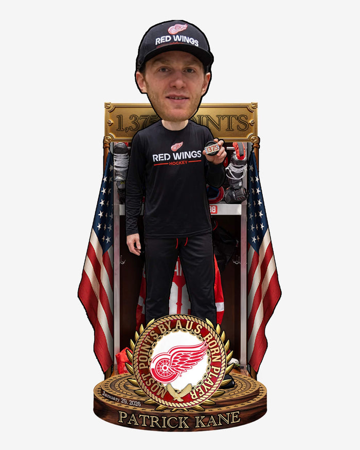 Patrick Kane Detroit Red Wings All-Time American-Born Points Leader Bobblehead FOCO - FOCO.com