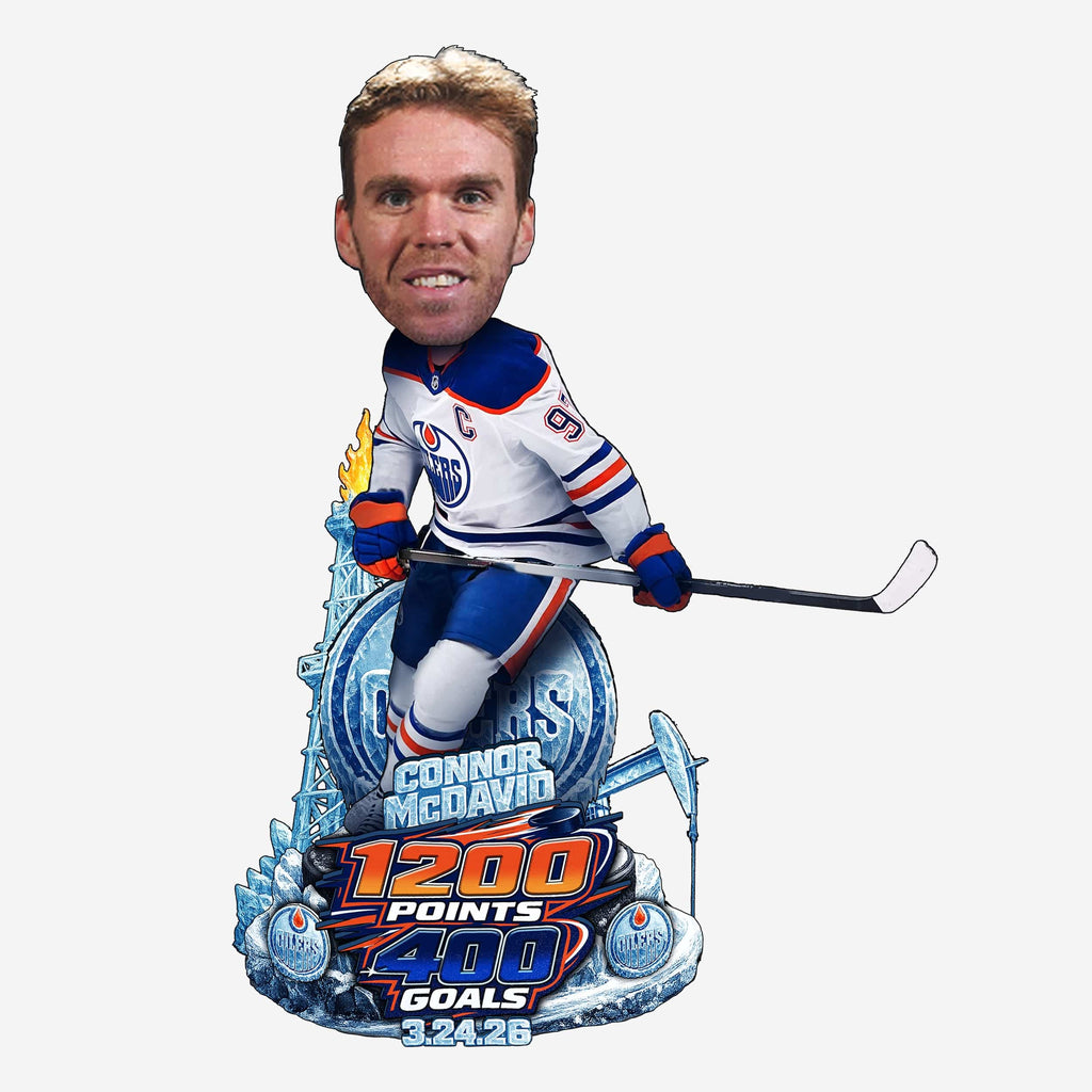Connor McDavid Edmonton Oilers 400 Goals & 1200 Points Bobblehead
