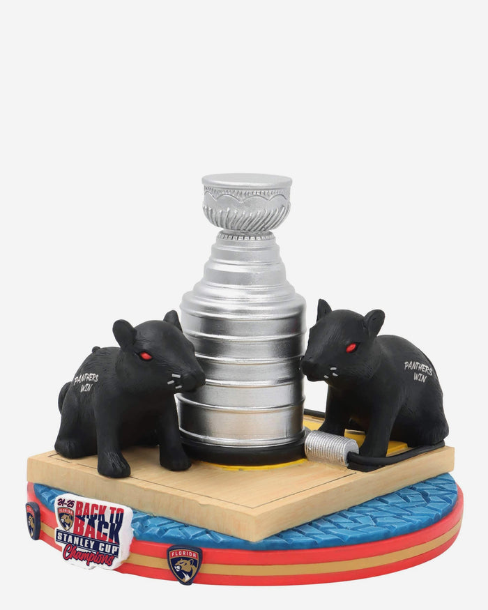 Florida Panthers 2025 Back To Back Stanley Cup Champions Rat Trick Mini Bobblehead Scene FOCO - FOCO.com