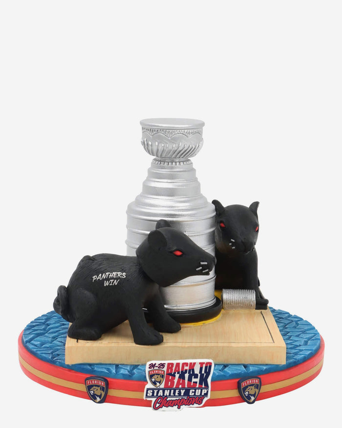 Florida Panthers 2025 Back To Back Stanley Cup Champions Rat Trick Mini Bobblehead Scene FOCO - FOCO.com