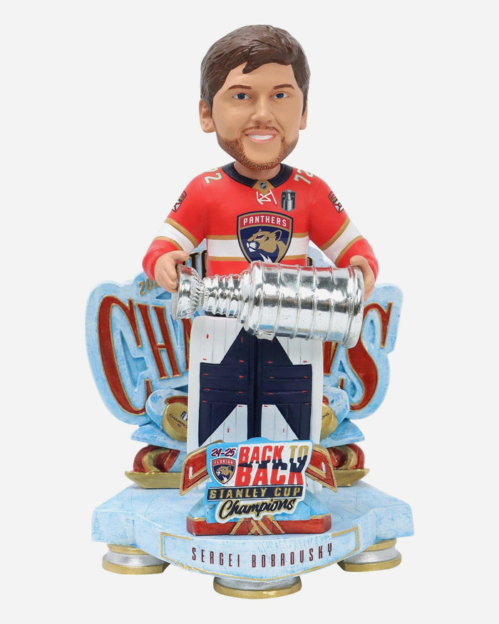 Sergei Bobrovsky Florida Panthers 2025 Stanley Cup Champions Celebration Bobblehead FOCO - FOCO.com