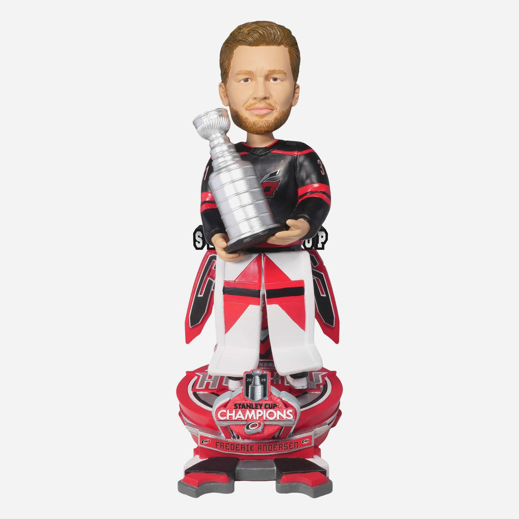 Frederik Andersen Carolina Hurricanes 2026 Stanley Cup Champions Celebration Bobblehead FOCO - FOCO.com