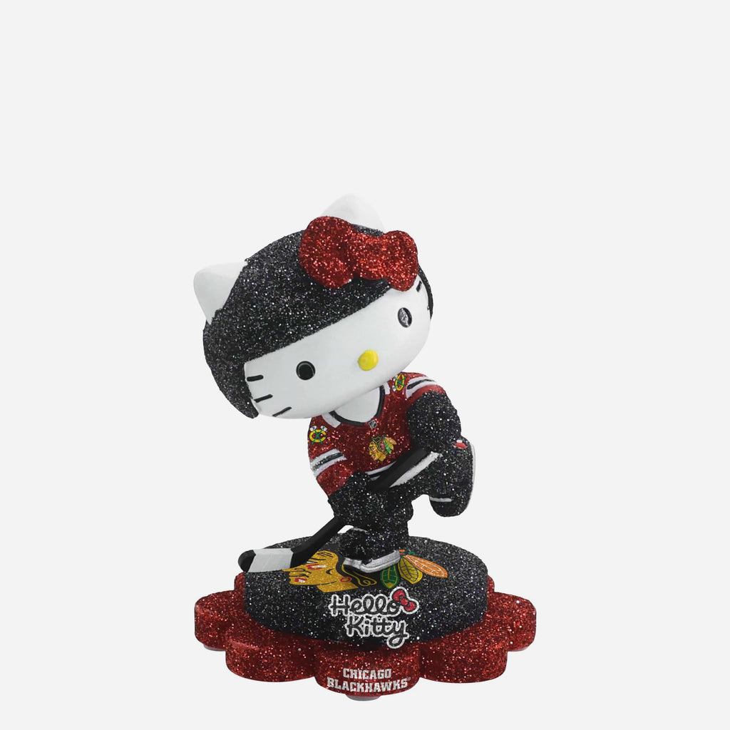 Chicago Blackhawks Hello Kitty® Glitter Mini Bobblehead FOCO - FOCO.com