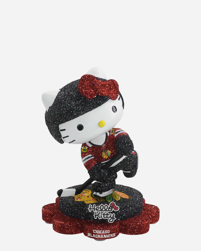 Chicago Blackhawks Hello Kitty® Glitter Mini Bobblehead FOCO - FOCO.com