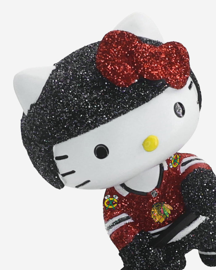 Chicago Blackhawks Hello Kitty® Glitter Mini Bobblehead FOCO - FOCO.com
