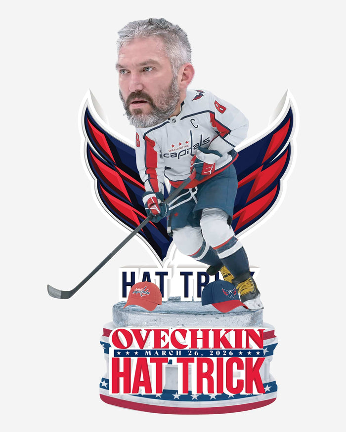 Alex Ovechkin Washington Capitals Hat Trick History Bobblehead FOCO - FOCO.com