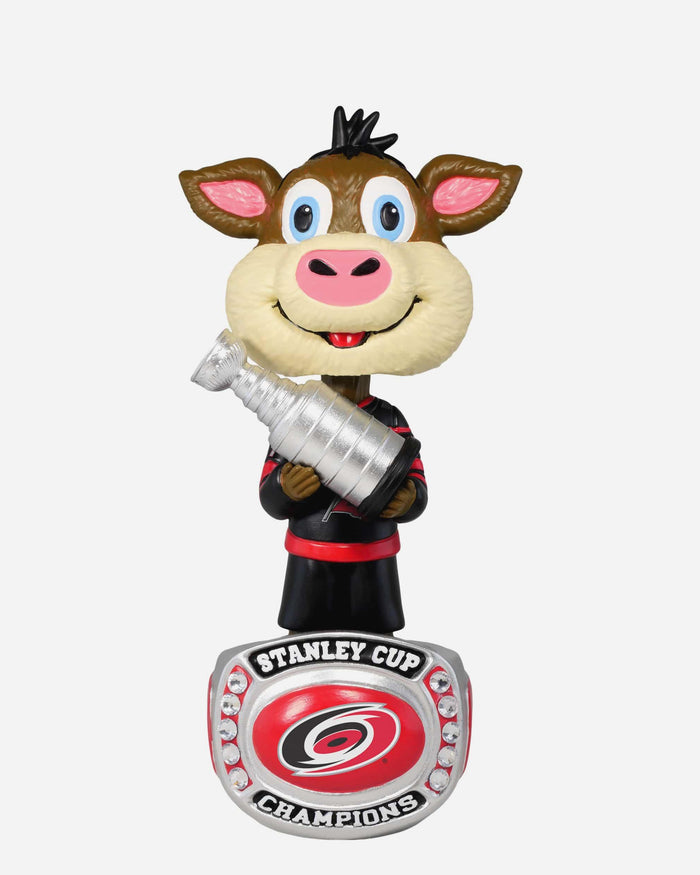 Stormy Carolina Hurricanes 2026 Stanley Cup Champions 6.5 in Ring Base Mascot Medium Bighead FOCO - FOCO.com