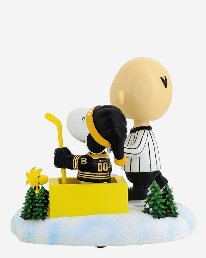 Boston Bruins Peanuts Penalty Box Mini Bobblehead Scene FOCO - FOCO.com