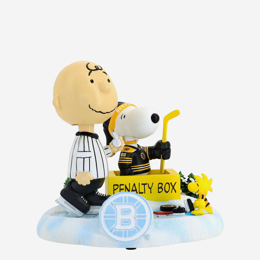 Boston Bruins Peanuts Penalty Box Mini Bobblehead Scene FOCO - FOCO.com