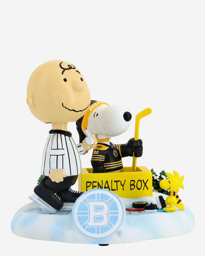 Boston Bruins Peanuts Penalty Box Mini Bobblehead Scene FOCO - FOCO.com