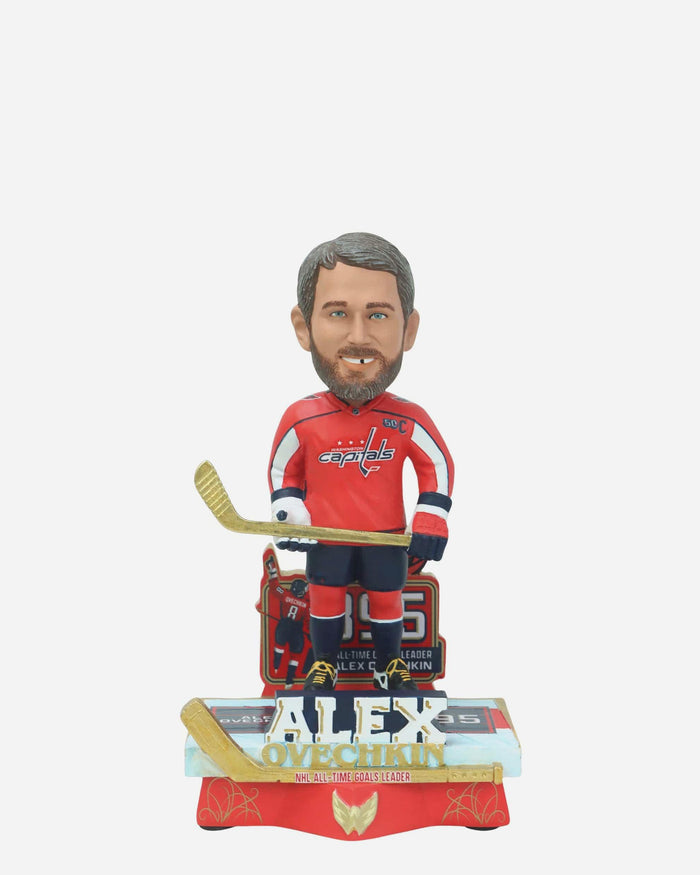 Alex Ovechkin Washington Capitals NHL All-Time Goals Leader Golden Stick Mini Bobblehead FOCO - FOCO.com