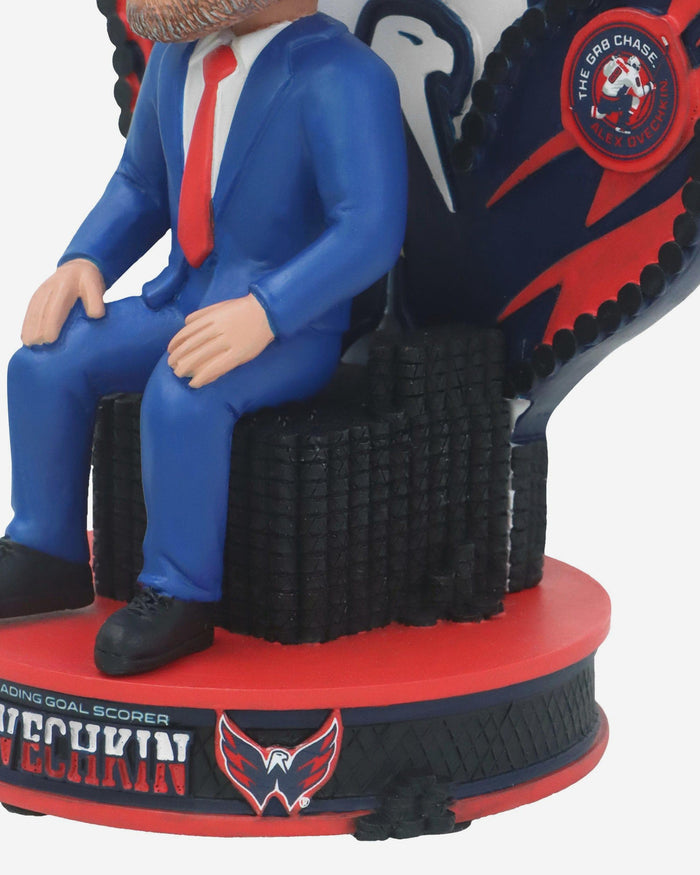 Alex Ovechkin Washington Capitals NHL All-Time Goals Leader Puck Throne Mini Bobblehead FOCO - FOCO.com