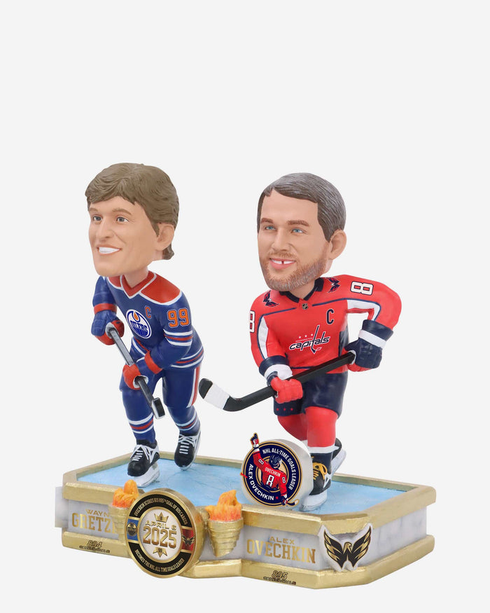 Wayne Gretzky & Alex Ovechkin Edmonton Oilers & Washington Capitals NHL All-Time Goals Leader Dual Bobblehead FOCO - FOCO.com