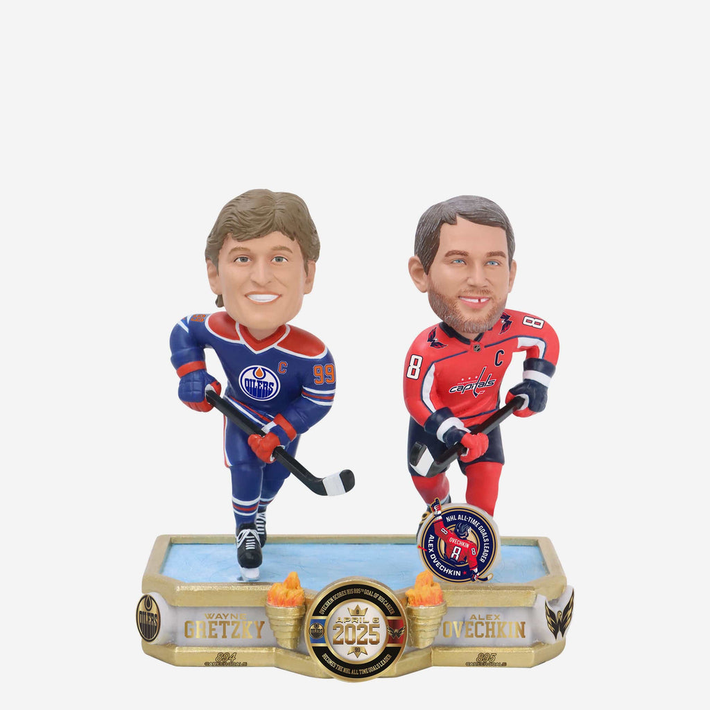 Wayne Gretzky & Alex Ovechkin Edmonton Oilers & Washington Capitals NHL All-Time Goals Leader Dual Bobblehead FOCO - FOCO.com