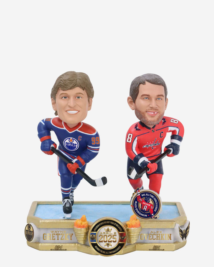 Wayne Gretzky & Alex Ovechkin Edmonton Oilers & Washington Capitals NHL All-Time Goals Leader Dual Bobblehead FOCO - FOCO.com