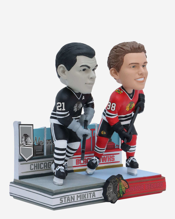 Stan Mikita & Connor Bedard Chicago Blackhawks Then and Now Bobblehead FOCO - FOCO.com