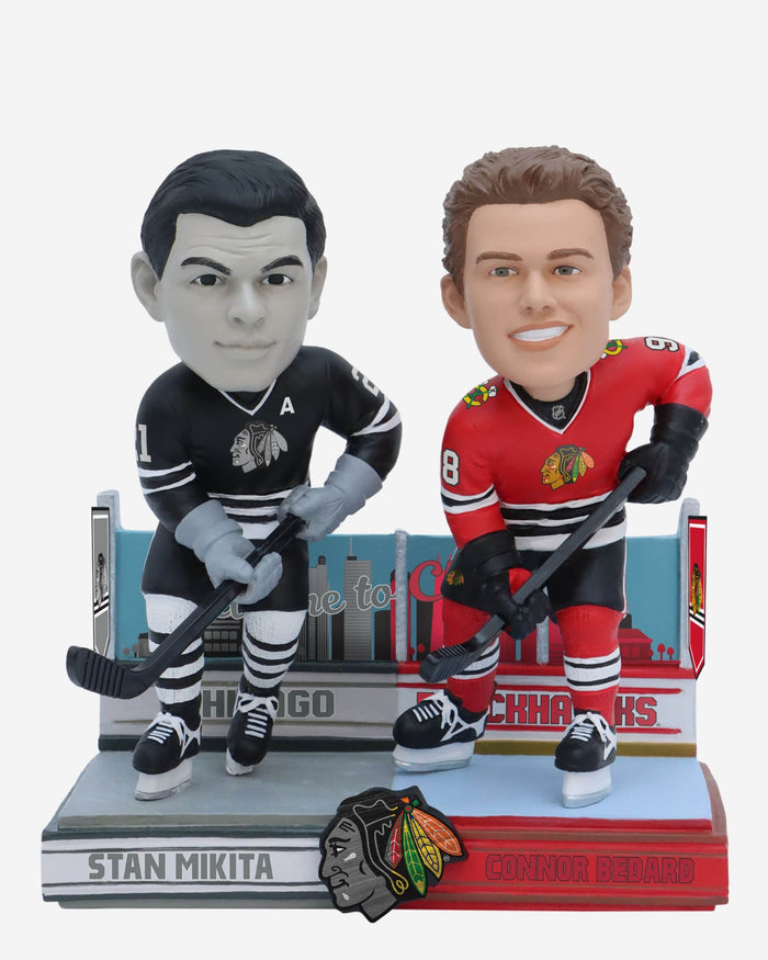Stan Mikita & Connor Bedard Chicago Blackhawks Then and Now Bobblehead FOCO - FOCO.com