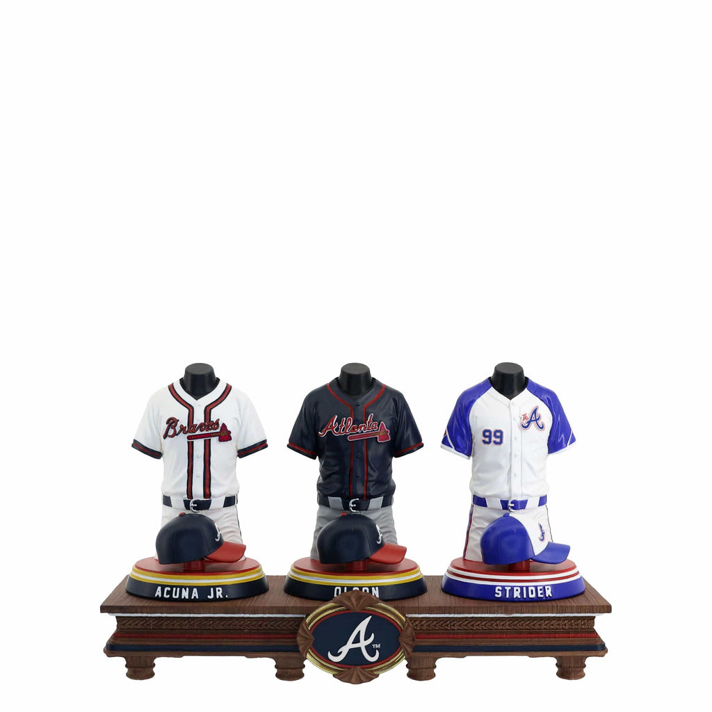 Ronald Acuna Jr & Spencer Strider & Matt Olson Atlanta Braves 2026 Jersey Bust Triple Bobblehead