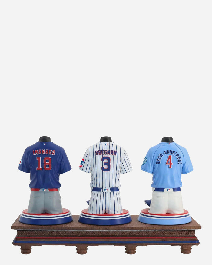 Pete Crow & Armstrong & Alex Bregman & Shota Imanaga Chicago Cubs 2026 Jersey Bust Triple Bobblehead FOCO - FOCO.com