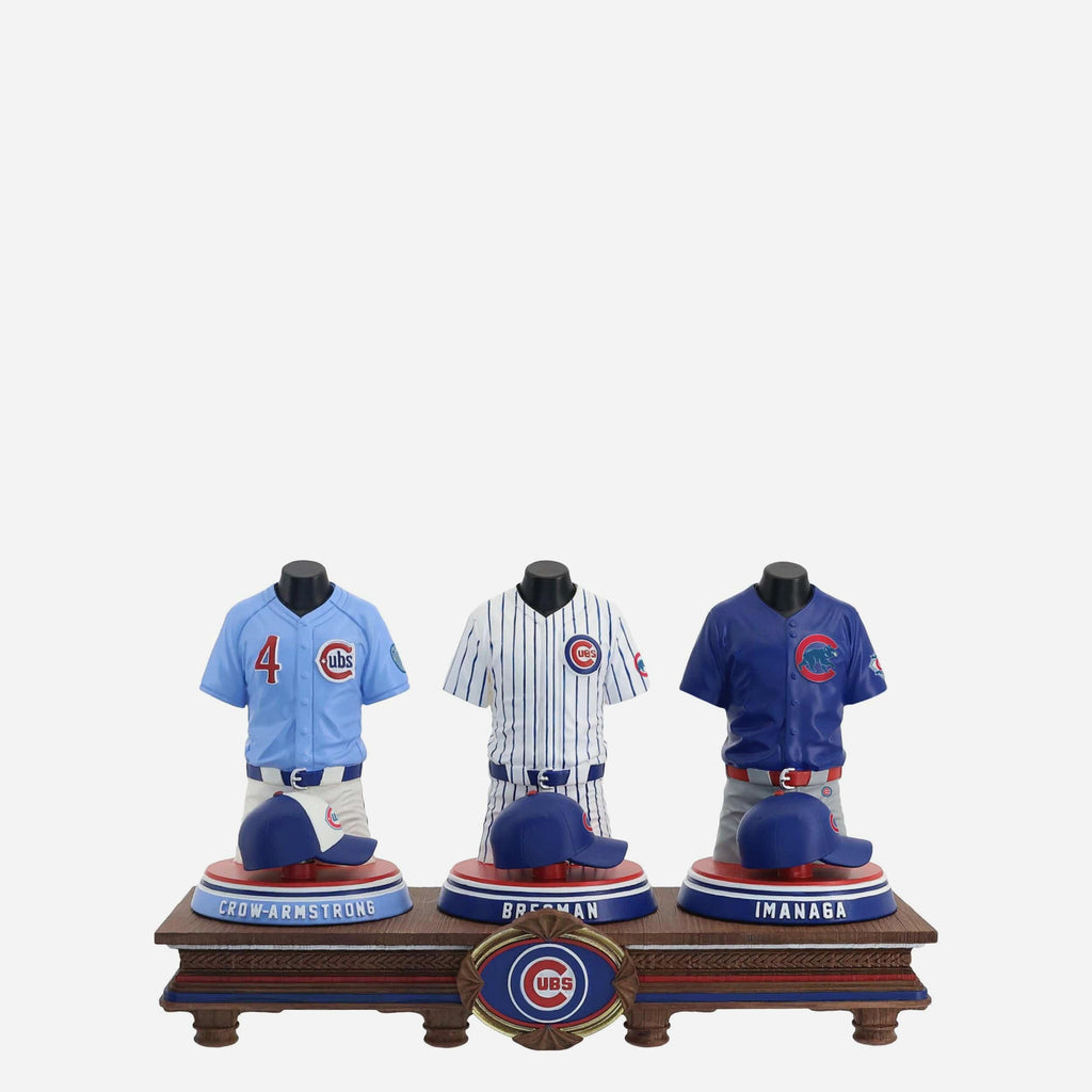 Pete Crow & Armstrong & Alex Bregman & Shota Imanaga Chicago Cubs 2026 Jersey Bust Triple Bobblehead FOCO - FOCO.com
