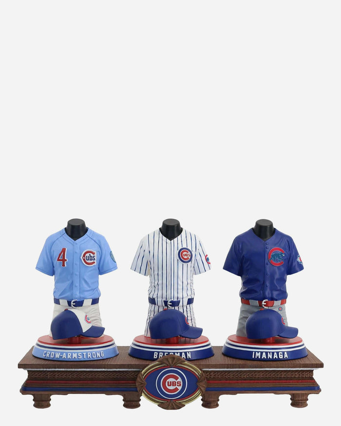 Pete Crow & Armstrong & Alex Bregman & Shota Imanaga Chicago Cubs 2026 Jersey Bust Triple Bobblehead FOCO - FOCO.com