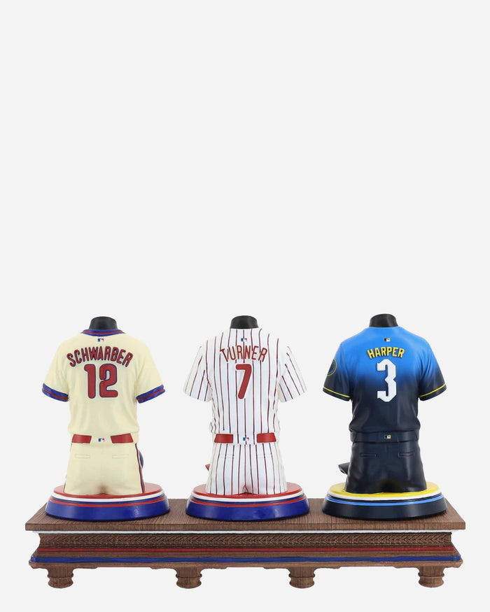 Bryce Harper & Trea Turner & Kyle Schwarber Philadelphia Phillies 2026 Jersey Bust Triple Bobblehead FOCO - FOCO.com