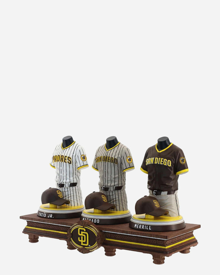 Fernando Tatis & Manny Machado & Jackson Merrill San Diego Padres 2026 Jersey Bust Triple Bobblehead FOCO - FOCO.com