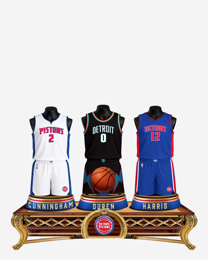 Cade Cunningham & Jalen Duren & Tobias Harris Detroit Pistons Triple Jersey Bust FOCO - FOCO.com