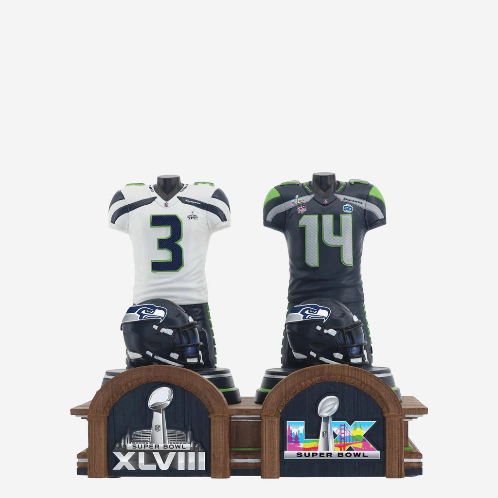 Seattle Seahawks Super Bowl LX Champions Historical Jersey Bust Bobblehead