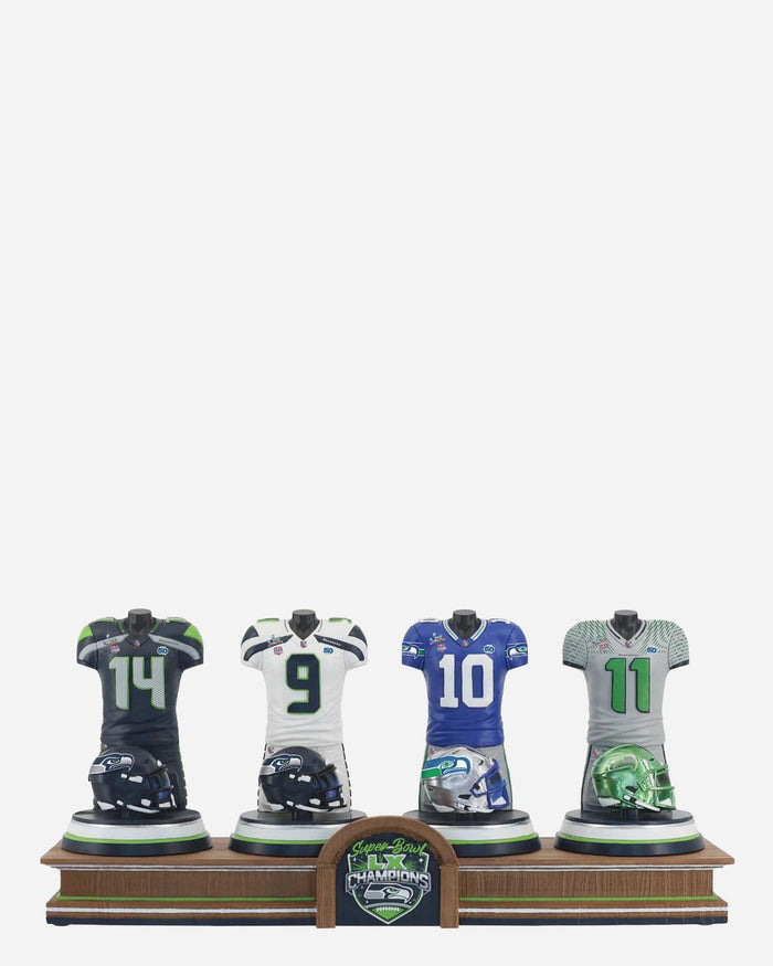 Seattle Seahawks Super Bowl LX Champions Bust Bobblehead Box Set FOCO - FOCO.com