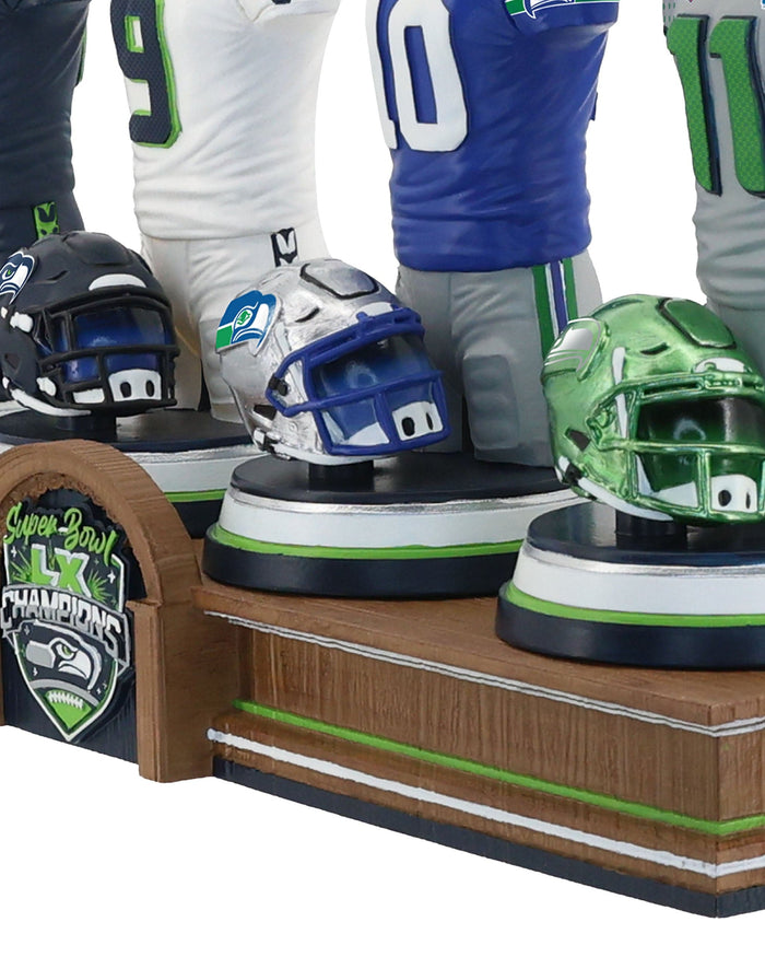 Seattle Seahawks Super Bowl LX Champions Bust Bobblehead Box Set FOCO - FOCO.com