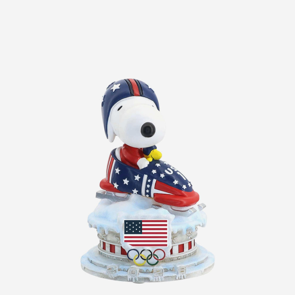 Team USA Peanuts Snoopy & Woodstock Bobsled Mini Bobblehead Scene FOCO - FOCO.com