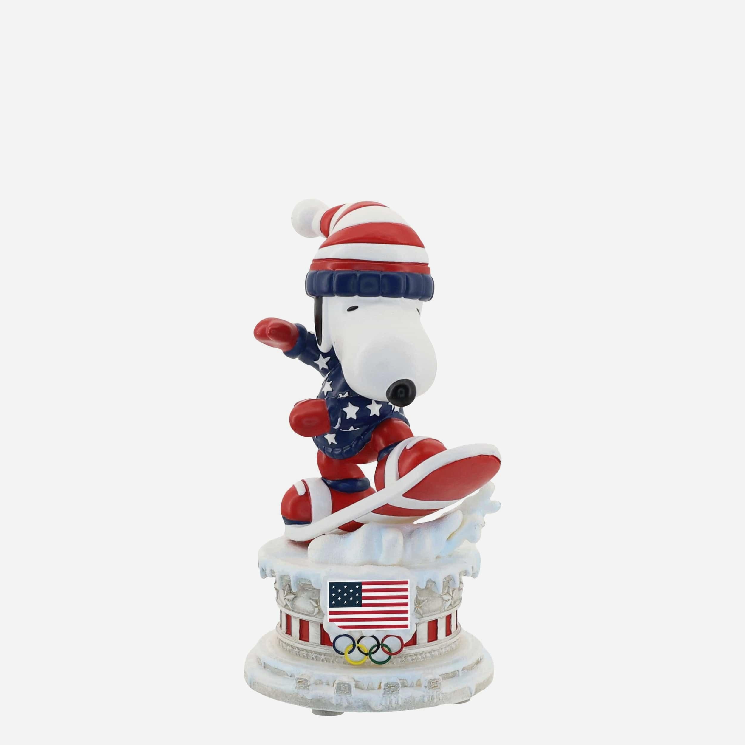 Team USA Snoopy Peanuts Snowboarding Mini Bobblehead FOCO