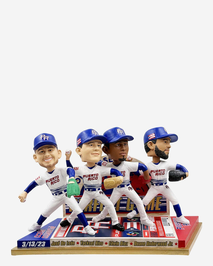 Puerto Rico 2023 World Baseball Classic Combined Perfect Game Mini Bobblehead Scene FOCO - FOCO.com