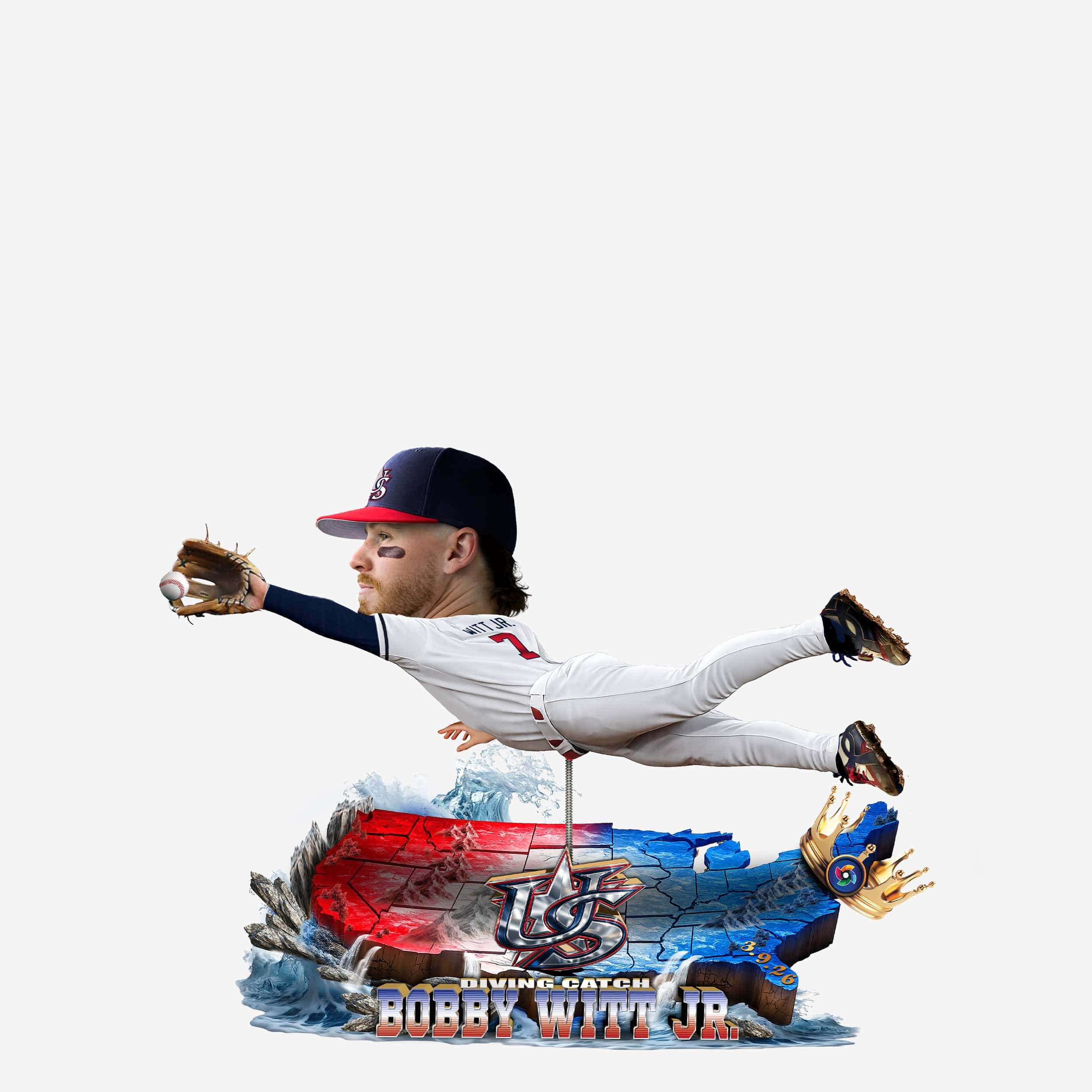 Bobby Witt Jr USA 2026 World Baseball Classic Diving Catch