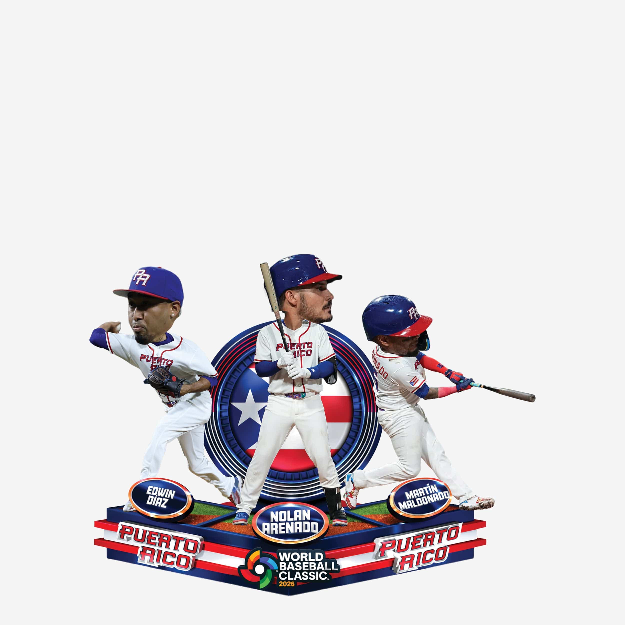 Puerto Rico 2026 World Baseball Classic Triple Bobblehead FOCO