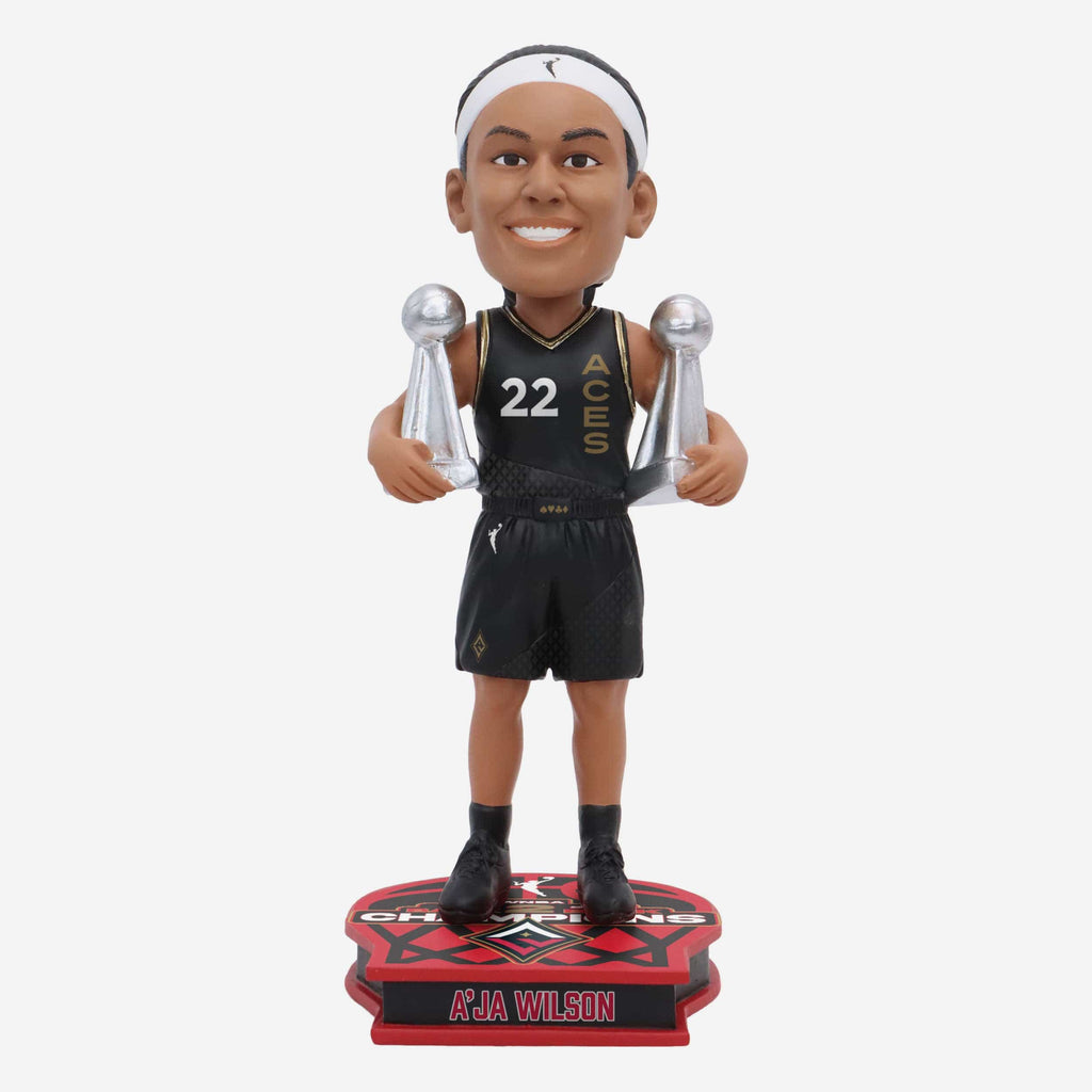 A'ja Wilson Las Vegas Aces 2023 WNBA Back To Back Champions Bobblehead FOCO - FOCO.com