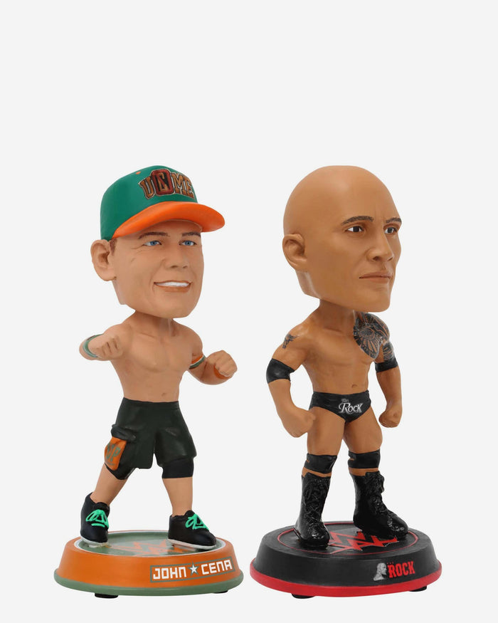 The Rock & John Cena WWE 2 Pack Mini Bighead Bobblehead Set FOCO - FOCO.com