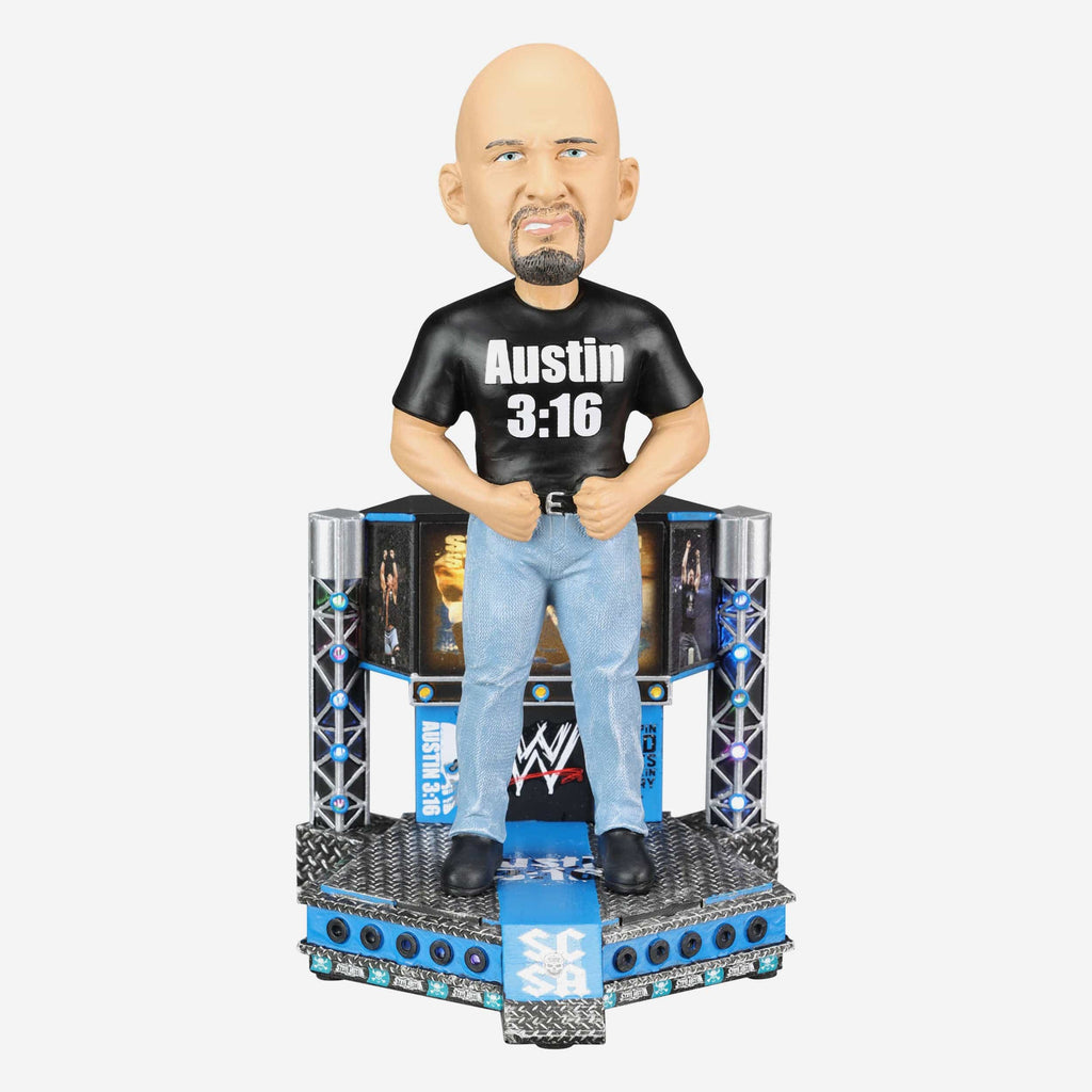 Stone Cold Steve Austin WWE Light Up Stage Entrance Bobblehead FOCO - FOCO.com
