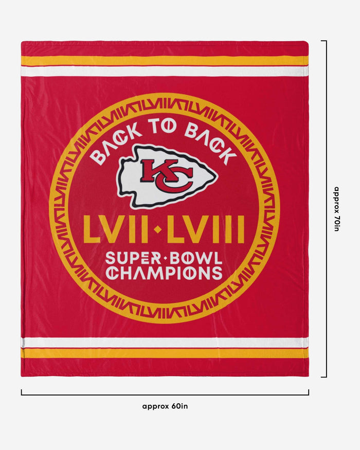 Kansas City Chiefs Super Bowl LVIII Champions Sherpa Blanket FOCO - FOCO.com