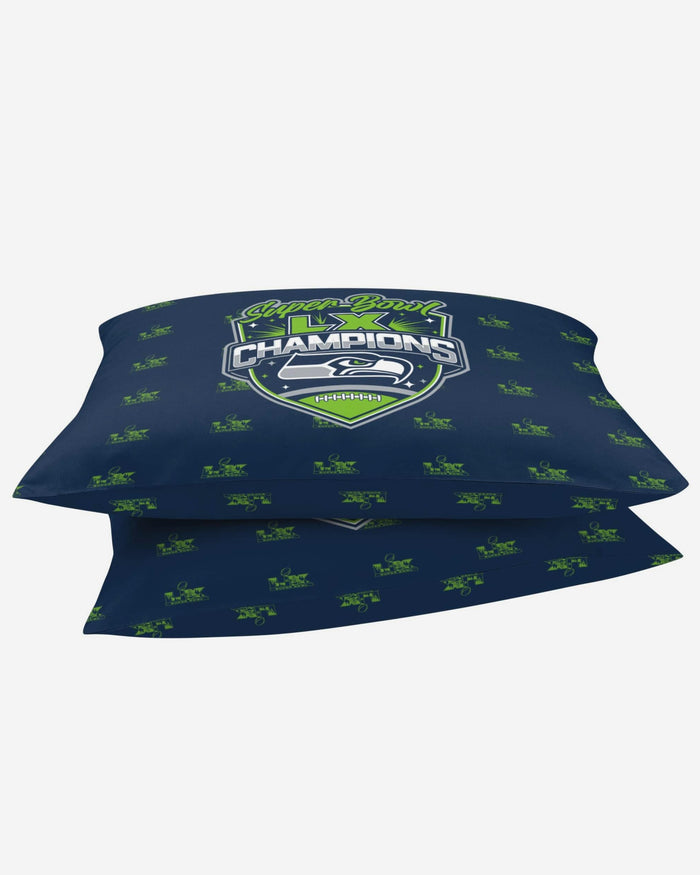 Seattle Seahawks Super Bowl LX Champions 2 Pack Twin Pillowcase FOCO - FOCO.com