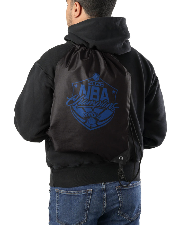 New York Knicks 2026 NBA Champions Team Logo Drawstring Backpack FOCO - FOCO.com