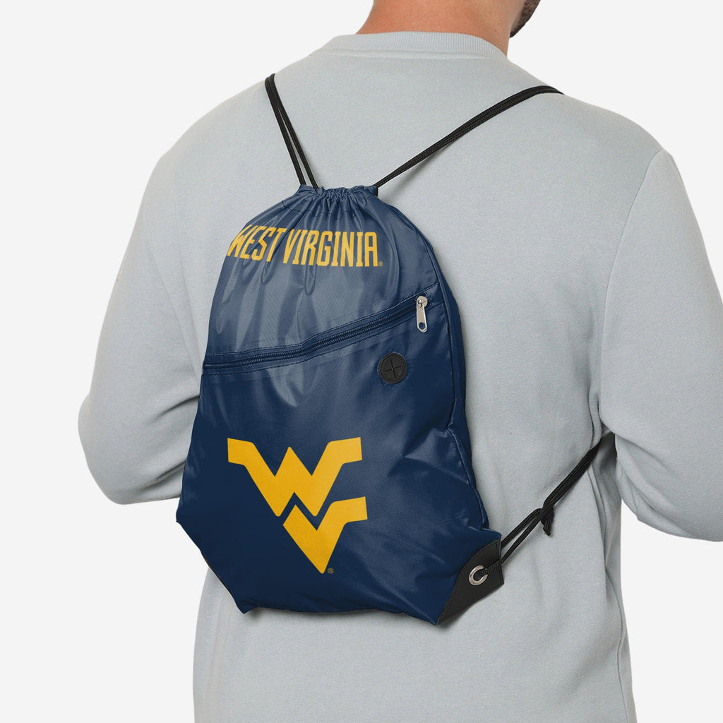 West Virginia Mountaineers Pocket Drawstring Backpack FOCO