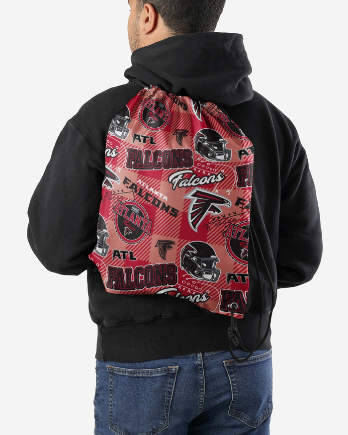 Atlanta Falcons Thematic Repeat Print Drawstring Backpack FOCO - FOCO.com
