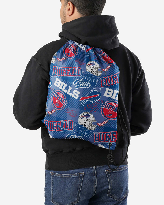 Buffalo Bills Thematic Repeat Print Drawstring Backpack FOCO - FOCO.com