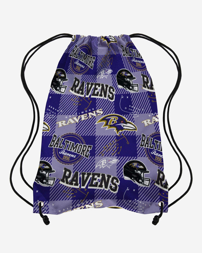 Baltimore Ravens Thematic Repeat Print Drawstring Backpack FOCO - FOCO.com